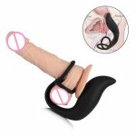 Silicone Male Anal Plug Prostate Massager Cock Ring Butt Plugs for Men Delay Ejaculation,Adult Erotic Anal Sex Toys Penis Ring