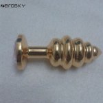 Zerosky, Spiral Plug Anal Sex Toy for Women Buttplug Titanium alloy Metal Jeweled Sexy Stopper Gold Sex Toys for Couples Zerosky