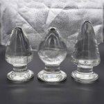 3 styles of glass anal plug Intimate Goods phalluses for anal Crystal Butt Plug Clear Prostate Massager Glass ass toy Sexshop 18
