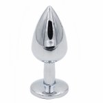 Small Size Silver Metal Anal Plug With Diamond,Stainless Steel Butt Plug Anal Dildo Sex Toys For Woman,Erotic Toys Sex Shop
