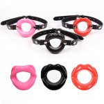Restraints BDSM Fetish Leather Rubber Lips O Ring Open Mouth Gag Bondage Erotic Toy Oral Sex Adult Sex Toys for Women Couple Men
