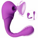 Sucking Vibrator Dual Motors Sex Toys 360 Degree Bending Vagina Masturbator G-spot Clitoris Stimulator Adult Sex Toys for Couple