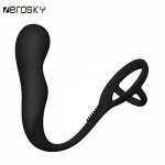 Zerosky, Chastity Lock Male Prostate Massager Anal Penis Ring Silicone Vibrating Butt Plug Cock Ring Anal Virgin lock Zerosky