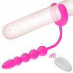 Penis Ring Vibrator Anal Beads Sex Toys Unisex Vagina Masturbator Remote Control G-spot Stimulator Adults Sex Toys for Couple