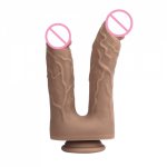 Big Double Headed Dildos Stimulation of Vagina and Anus Realistic Penis Dual Ended Phallus with Suction Cup Sex Toys for Women