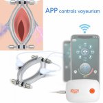 App Electric Shock Labia Clip Clitoris Clamps Stimulator BDSM Bondage For Couples Flirting Puss Peeping Vagina Speculum Sex Toys