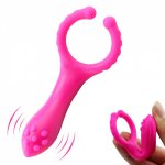 Y Shape Penis Clip Massager G-Spot Rabbit Vibrator Dildo Vibration Clitoris Vagina Stimulator Adult Sex Toy for Women Men Couple