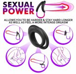 Male Penis Ring Vibrator Sex Toy Delay Ring Silicone Sexy Double Ring Delay Ejaculation Male Chastity Apparatus Homosexual Sex