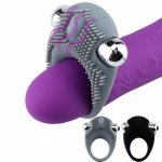 RINARIN Penis Vibrating Ring Bullet Vibrator Cock Silicone Ring Delay Ejaculation Erotic Stimulate Clitoris Massager
