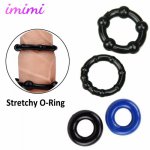 Male Penis Ring Vibrator Delay Ejaculation Cock Enlarge Penis Trainer Men Vibrating Sex Toy Silicone Stretchy Adult Sex Product