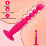 Unisex! Double Vibration Anal Beads Female Masturbation G-spot Nipple Vibrator Male Prostata Massage Butt Plug Adult Sex Toy