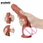 Realistic Foreskin Glans Dildo With Suction Cup Soft Safty Material Big Penis Strapon Female Masturbation Sex Toy for Woman 2020