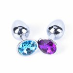 1 Pcs Small Size Metal Crystal Anal Plug Stainless Steel Booty Beads Jewelled Anal Butt Plug Sex Toys Products For Men Couples