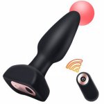 7 Speeds Magnetic Impact Butt Plug Remote Control Anal Vibrator
