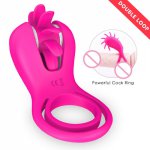 S-HANDE Penis Ring Vibrator Sex Toys for Male Penis Cock Ring 360° Rotating Nipple Vaginal Stimulate for Couple Adult Toys