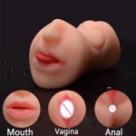 3 IN One Vagina Mouth Anal Male Masturbator Three Holes Oral Cup Pussy Pocket Adult Sex Toys for Men Masturbatoration