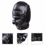 Adult Games PU Leather Sex Product Fetish Hood Headgear With Mouth Ball Gag BDSM Bondage Sex Mask Hood Toys For Couples for sex