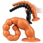 Gold Anus Beads Super Long Silicone Big Butt Anal Balls G Spot Masturbation Prostata Massage buttplug Sex Toys for Woman Men Gay