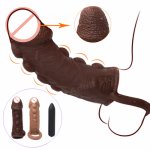 Silicone Penis Extender Thicken Condom Dildo Enhancer Reusable Male Delayed Ejaculation Penis Sleeve Cock Rings Sex Shop Toys