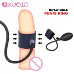 EXVOID Male Masturbation Inflatable Strong Delay Ejaculation Scrotum Sleeve Cock Rings Penis Enlargemen Erection Penis Ring Pump