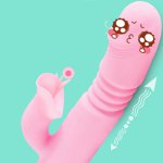 Double Penetration Vibrator Magic Wand Telescopic Dildo Vibrator G Spot Sex Toys For Women Adults Masturbator Clitoris Stimulat