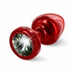 Diogol, Plug analny ozdobny - Diogol Anni Butt Plug 25mm Okrągły Czerwony z Czarnym