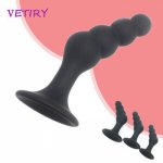 VETIRY Silicone Butt Plug for Beginner Black Anal Plug Adult Products Anal Sex Toys for Men Women Prostate Massager Erotic Toys