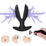 Vibrating Anal expander Plug Electric Shock Pulse Vibrator Prostate Massager Men Remote Control Sex machine Toys for man adult