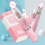 12 Speeds Telescopic Dildo Vibrator 360 Butterfly Clitoris Stimulator Rabbit Vibrator Massager Adults Sexy Toys For Women