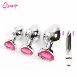 Rose Color Heart Anal Plug Stainles Prostate Massager Anal Beads Unisex Adult Products Erotic Sex Toys for Woman Man Gay