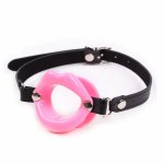 Strap on Mouth Gag Oral Fetish Open Mouth Ring Soft Silicone Ball BDSM Bondage Restraints Gag Open Holes Sex Toys For Women Men