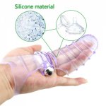 Female Masturbator Finger Vibrator Sex Toys For Women G-spot Massage Vibrating Finger Sleeve Silicone Finger Vibrators Adult Toy
