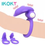 Ikoky, IKOKY Vibrating Penis Rings Delay Ejaculation Clitoris Stimulator Cock Rings Vibrators Adult Products Sex Toys for Men