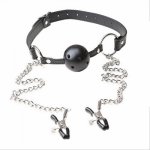 Couples Solid Mouth Gap Ball Soft Silicone Gag Sex BDSM Bondage Fetish Leather Strap Gag Ball Sex Toy for Women Erotic Accessory