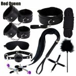 10 Pcs/set Sex Products Erotic Toys for Adults BDSM Sex Bondage Set Handcuffs Nipple Clamps Gag Whip Rope Sex Toys For Couples