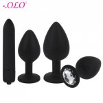 OLO Silicone Anal Plug Bullet Vibrator Butt Plug Prostate Massager Sex Toys for Women Men Adult Products Anal Toy