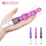 EXVOID Silicone Jelly Anal Beads Butt Plug Dilator G-Spot Massager Sex Toys for Women Anal Vibrator AV Stick Long Dildo Vibrator
