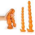 Liquid Silicone Long Anal Beads Butt Plug Vagina Prostate Stimulation Anal Expander Out wear Sex Toys For Men Gay Women Couple