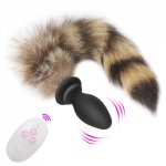 Ikoky, IKOKY 10 Frequency Remote Control Sex Toys For Couples Anus Dilator Adult Game Vibrating Butt Plug Fox Tail Anal Plug Vibrator