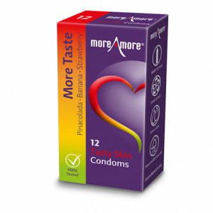 Prezerwatywy 3 smaki - MoreAmore Condom Tasty Skin 12 szt  