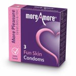 More Amore, Prezerwatywy prążkowane - MoreAmore Condom Fun Skin 3 szt  