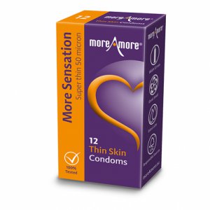 Prezerwatywy cienkie - MoreAmore Condom Thin Skin 12 szt  