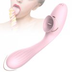 Tongue Licking Vibrator Dual Motor AV Wand 10 Modes Stick G-spot Clitoral Stimulator Female Masturbator Adult Sex Toys for Woman