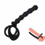 Sex Toys Silicone Backyard Pull Beads Anal Plug Double Point Ring Delay Lasting lock Fine Ring Adult Toy For Men and Women