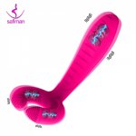Double Penetration 3 Motors Dildo Vibrator Sex Toys for Women Men Adult Couples Nipple Clitoris Vagina Penis Stimulator Massager