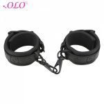 OLO 1 Pair PU Leather Handcuffs Bondage Restraints Accessories SM Product Adjustable Adult Games Sex Toy For Couples Erotics Toy