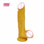 FAAK 2020 new arrival silicone golden realistic dildos with suction cup fake penis fetish  lesbian adult games masturbation