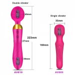 18 Speeds Powerful AV Vibrator Sex Toys Magic Wand for Women G Spot Clitoris Stimulator Dildo Dual Motors Toys for Muscle Adults