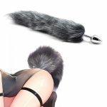 Stainless Steel Anal Plug Faux Furry Fox Tail Butt Plugs Female Masturbator Massager BDSM Cosplay Adult Games Flirting Sex Toys
