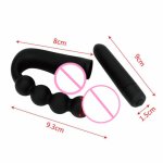 OLO Male Silicone Detachable Strong Vibrating Prostate Massager Vibrator Butt Anal Plug Pull Beads Masturbation Device Sex Toy